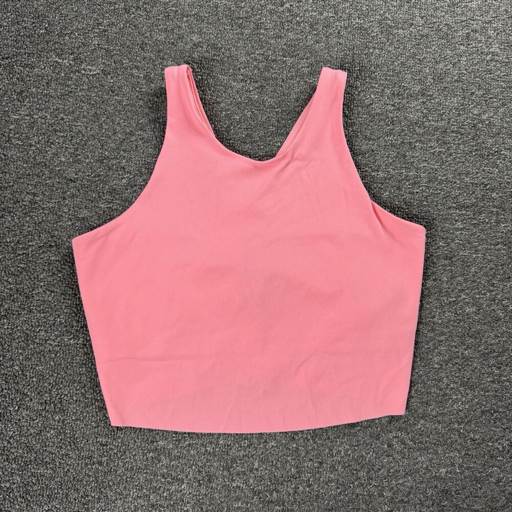 Nike Women's Yoga DriFIT Luxe Cropped Tank Top Pink Size Small Shelf-Bra Active